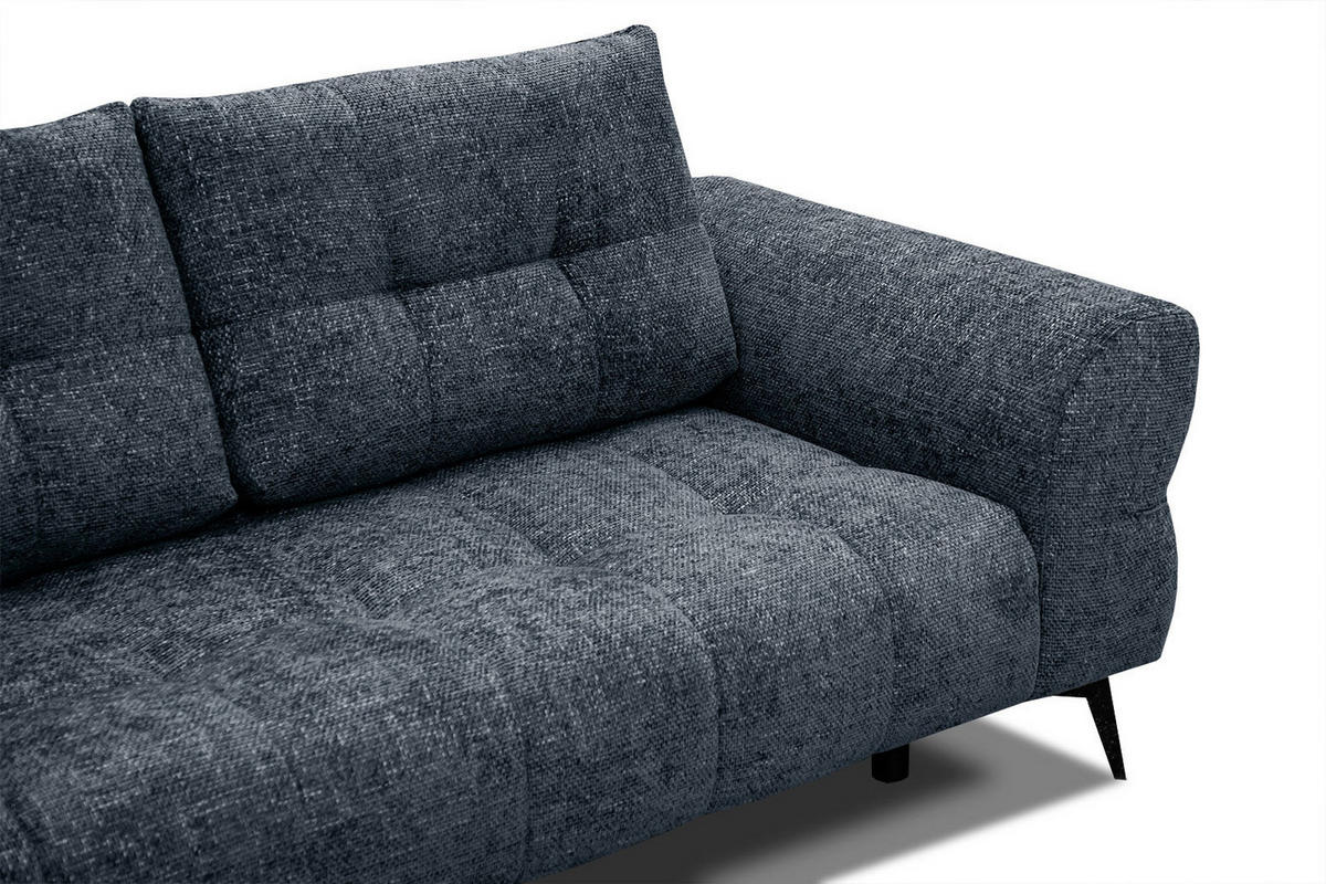 ECKSOFA SALVINI 5-Sitzer, dunkelblau - Schwarz/Dunkelblau, Holzwerkstoff/Textil (158/292cm) - Courtois Laville