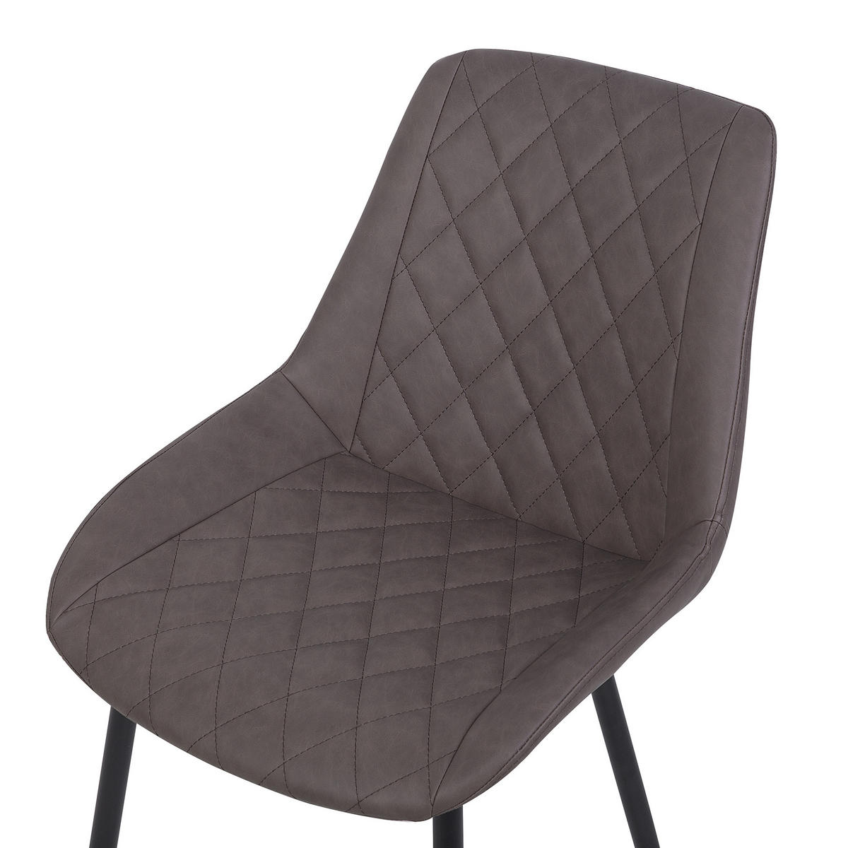 ESSZIMMERSTUHL 2er-Set Kunstleder Dunkelbraun Maribel - Braun, Textil/Metall (52/85/61cm) - Beliani
