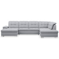 WOHNLANDSCHAFT Jamaal Hellgrau linksseitig - Hellgrau/Schwarz, Textil (330/106/212cm) - Selsey
