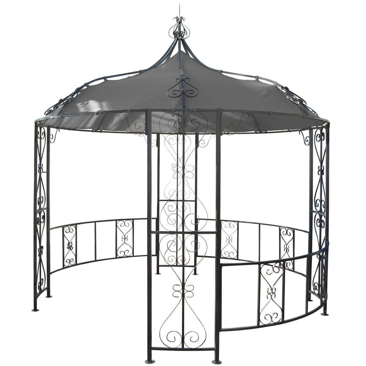PERGOLA Almeria 330x300x300cm Rundpavillon Grau - Grau, Metall (300/330/300cm) - BERLINLODGE