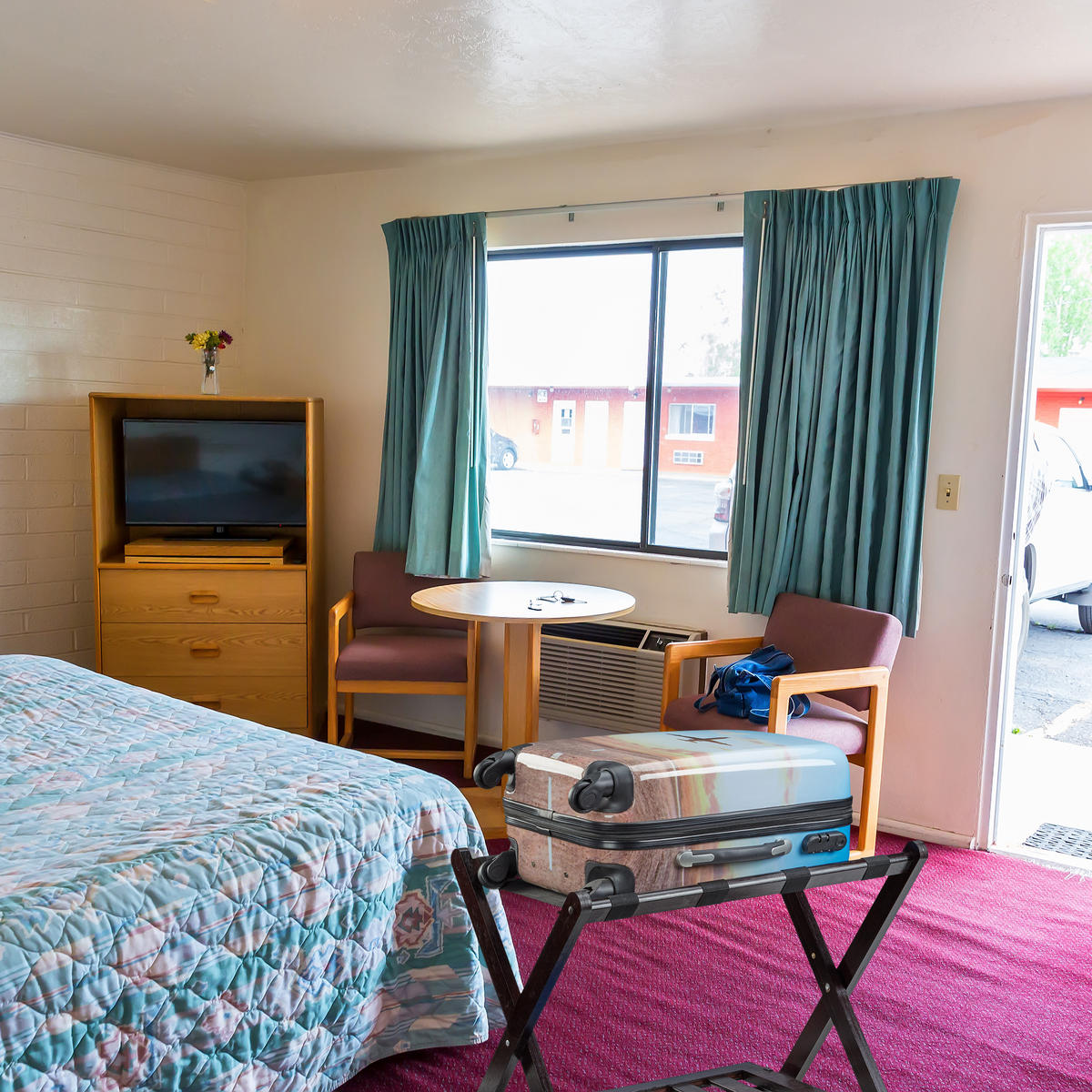 STOJAN na kufre - tmavohnedá, drevo/textil (67.5/56/42.5cm) - Relaxdays