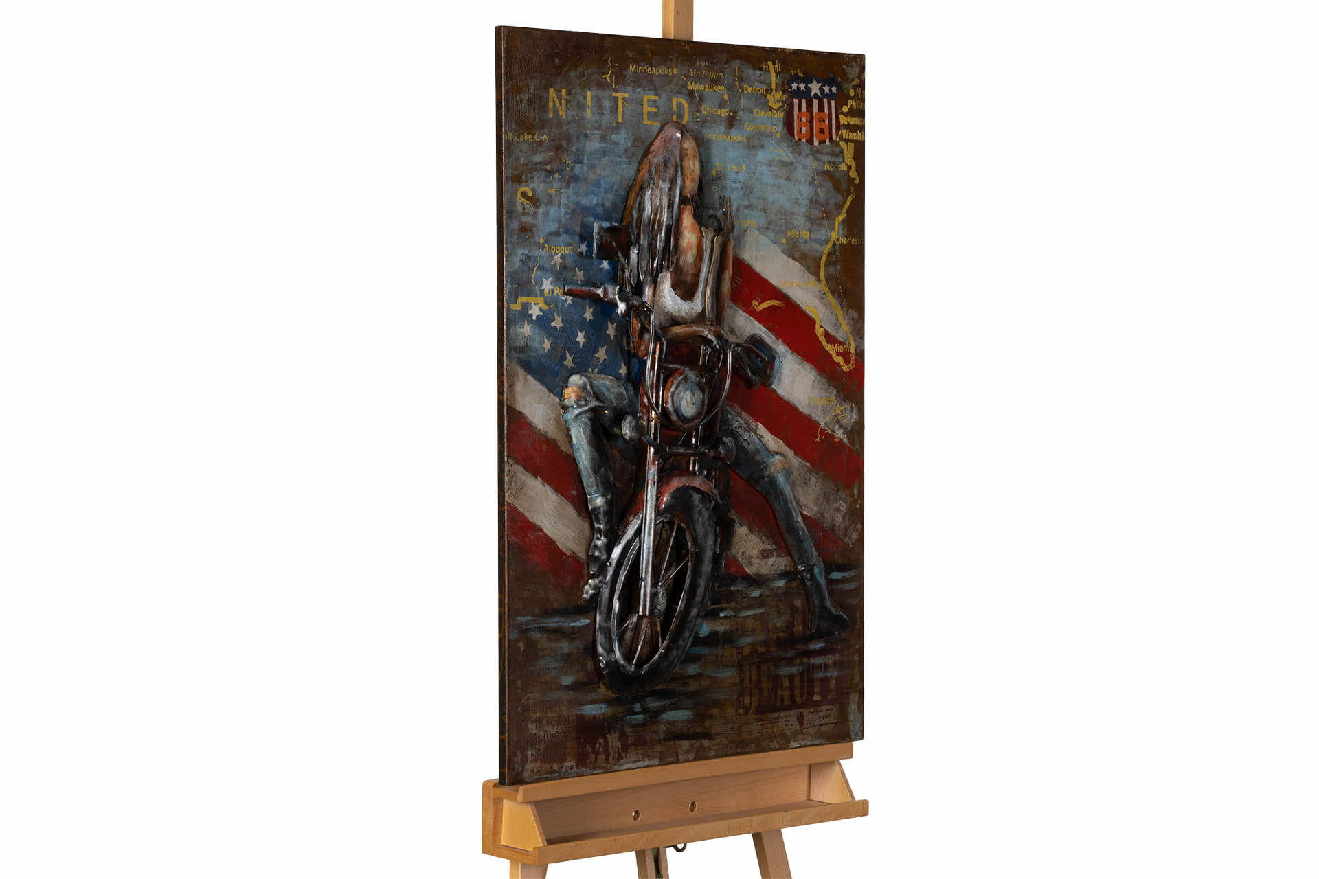 KUNSTLOFT KOVOVÝ OBRAZ AMERICKÁ DÍVKA, 60/90 CM
