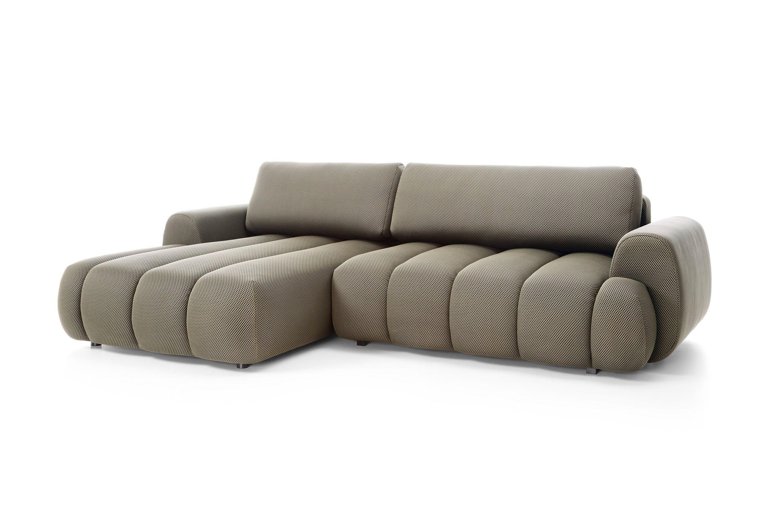 ECKSOFA SITO Braun Jersey mit Schlaffunktion - Braun, Holz (272/168cm) - MASSENO