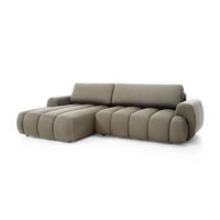 ECKSOFA SITO Braun Jersey mit Schlaffunktion - Braun, Holz (272/168cm) - MASSENO