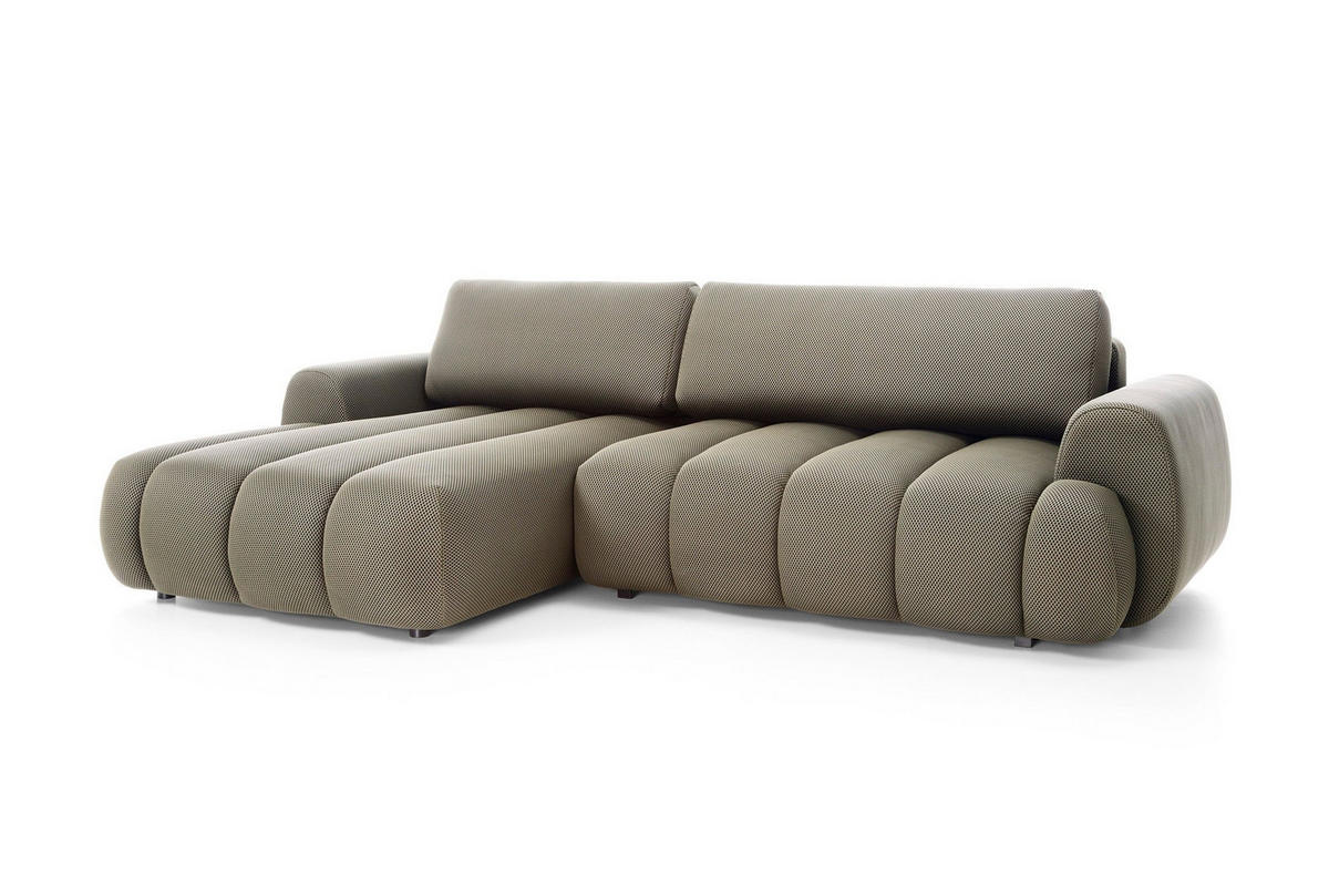 ECKSOFA SITO Braun Jersey mit Schlaffunktion - Braun, Holz (272/168cm) - MASSENO