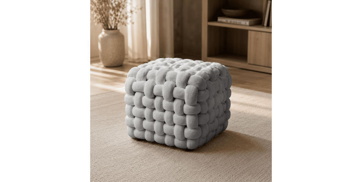 HOCKER ELIO 40/40/40 cm Grau - Grau, Textil (40/40/40cm) - Lookway