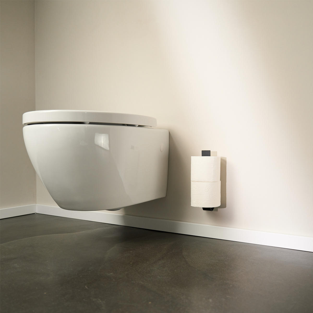 TOILETTEN ERSATZROLLENHALTER OHNE BOHREN - Schwarz, Metall (3.4/23/6cm)