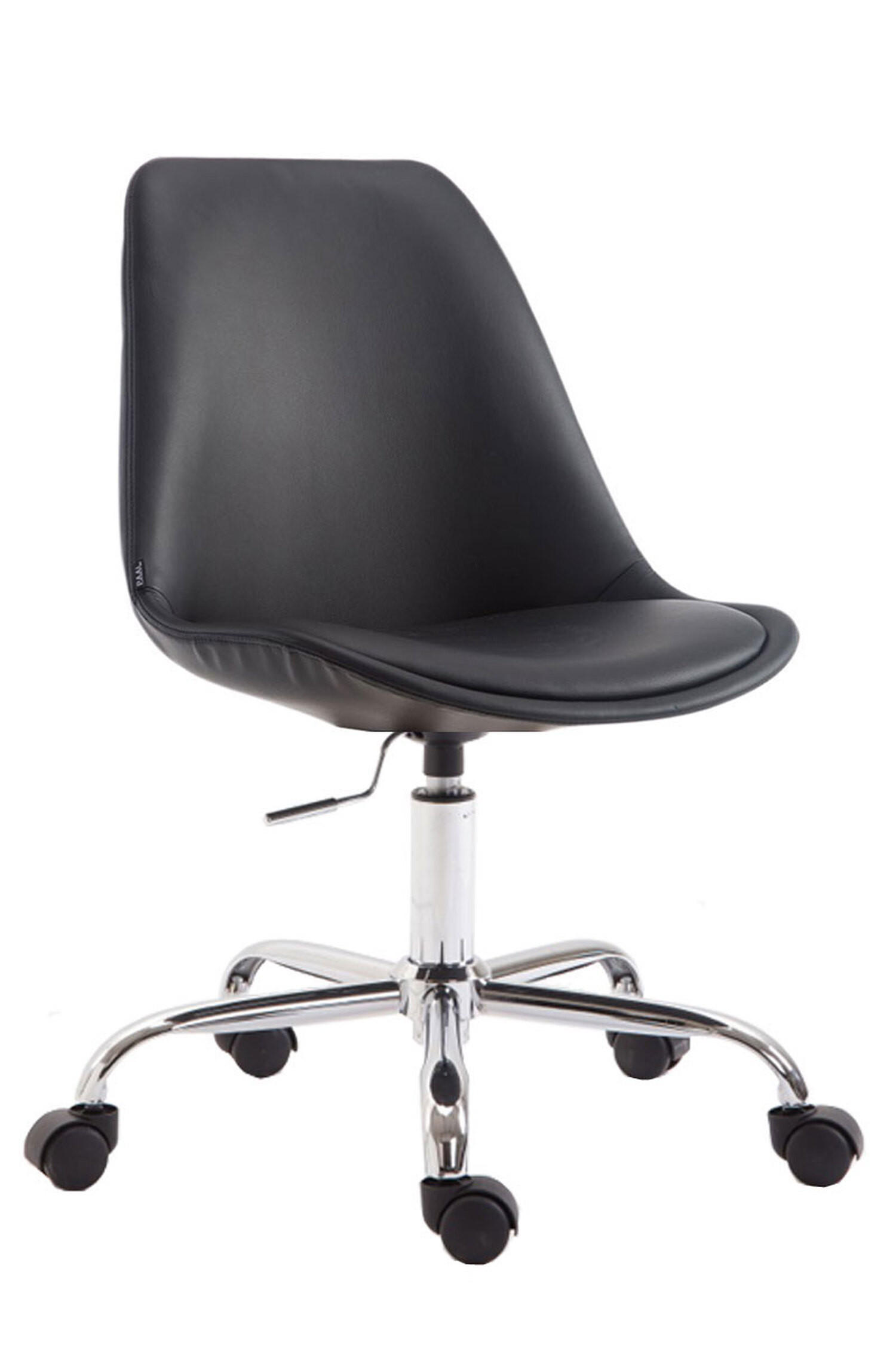 BÜROSTUHL Toulon, Kunstleder Schwarz - Schwarz, Textil/Metall (48/52/54cm) - TPFLiving