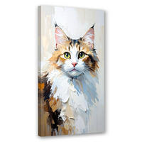 LEINWANDBILD Katze Tier 60x120cm - Grau, Textil (60/120cm) - Feeby