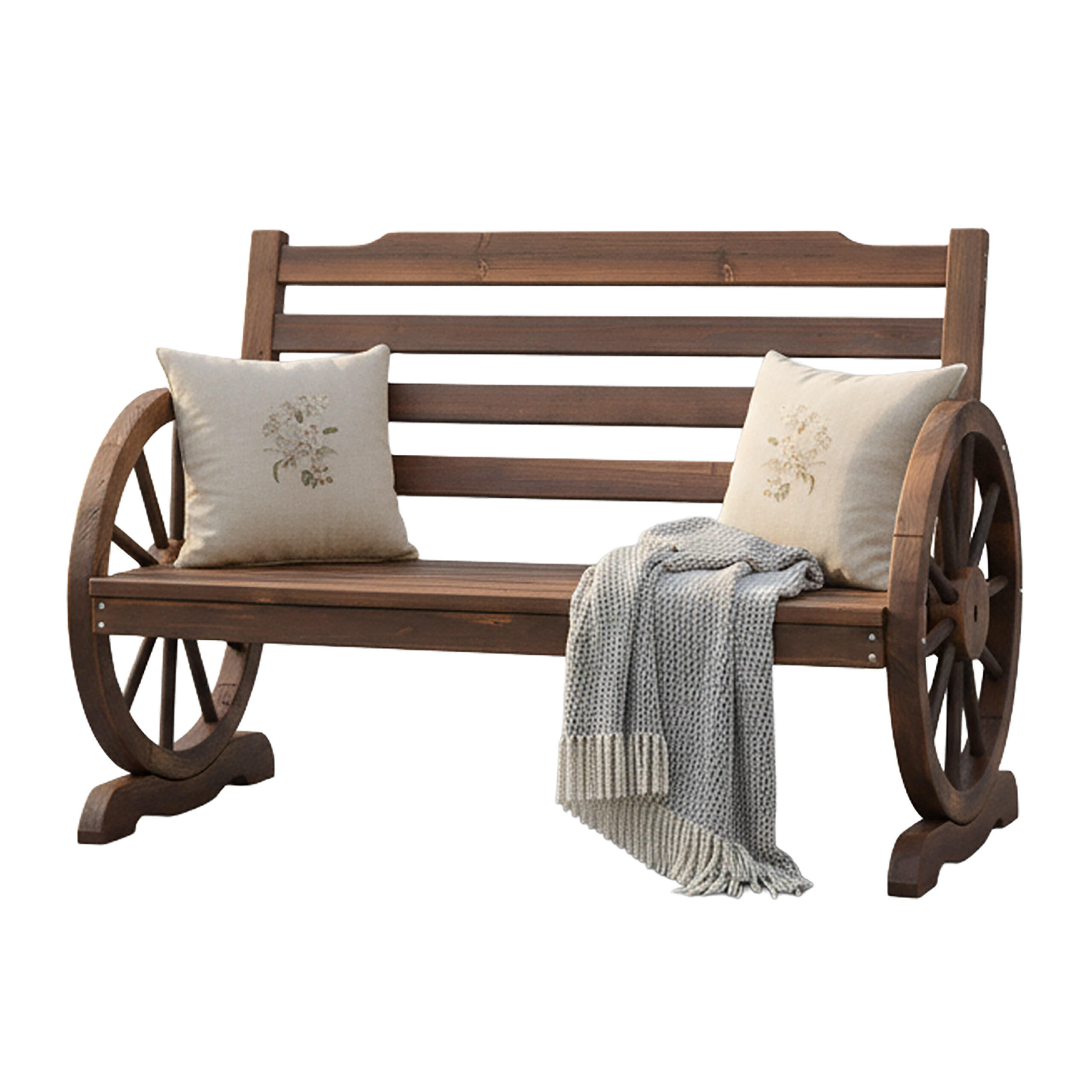 GARTENBANK - Braun, Holz (112/77/52cm) - Relaxdays