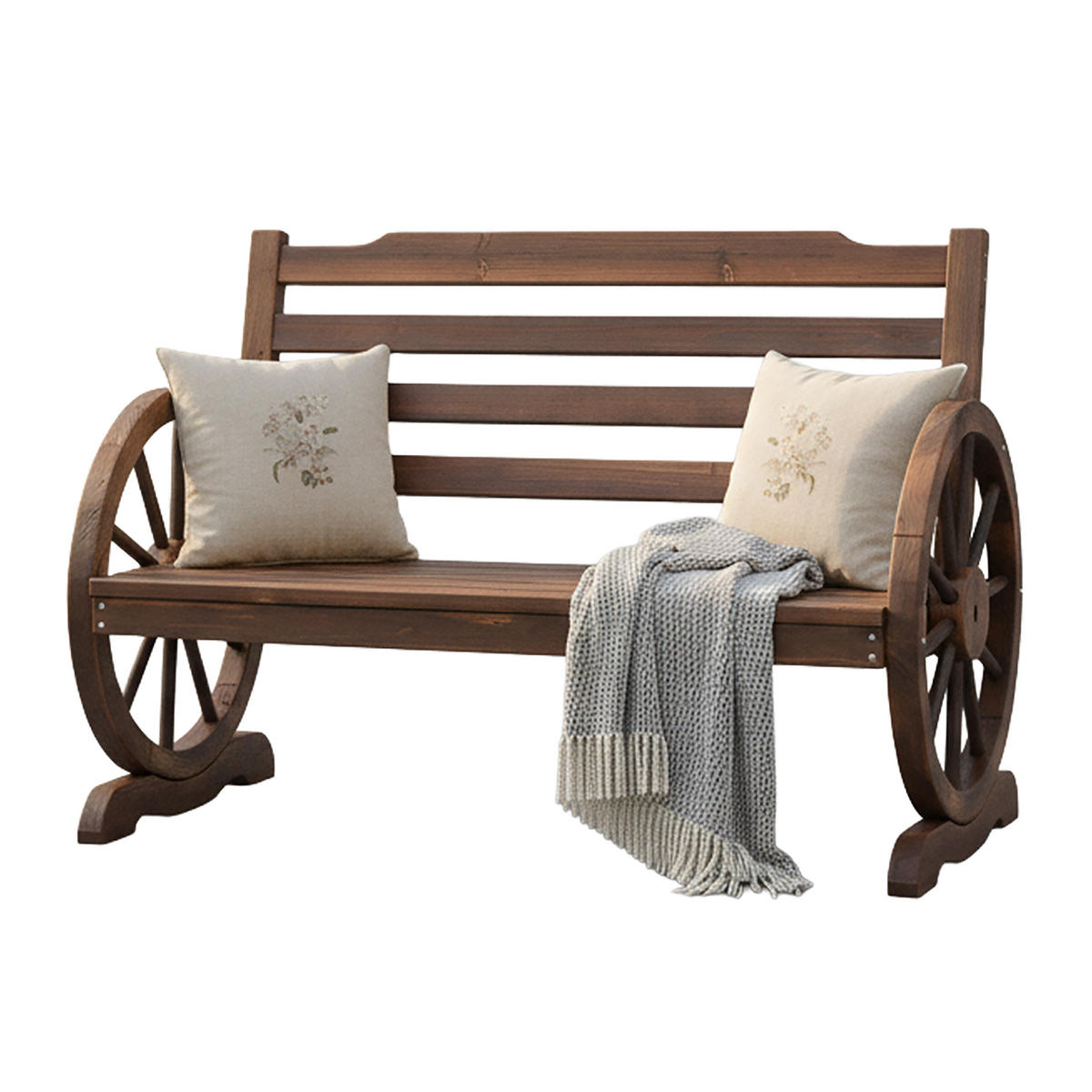GARTENBANK - Braun, Holz (112/77/52cm) - Relaxdays