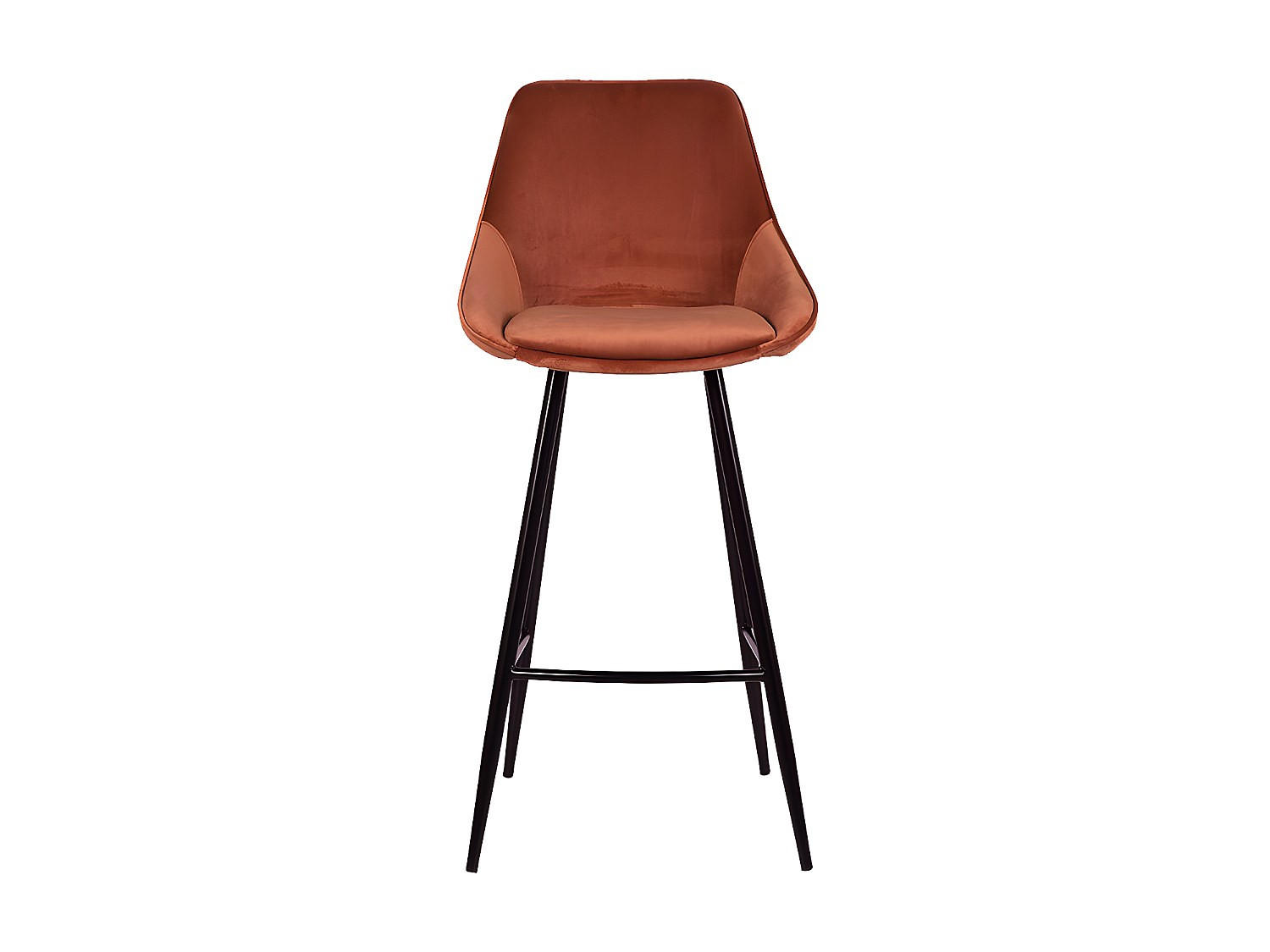 BARHOCKER - 48 cmcm x 51 cmcm - Samt, Stoff - Terracotta - MASURIE - Terracotta, Textil (48/99/51cm) - Vente-Unique