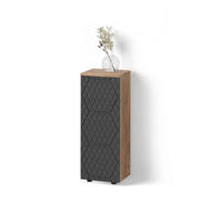 MIDISCHRANK Ronco Anthrazit gestreift 30 x 81 cm mit 1 Schublade, 2 Fächer, Badezimmer - Honigeiche/Anthrazit, Holzwerkstoff (30/81/30cm) - Livinity®