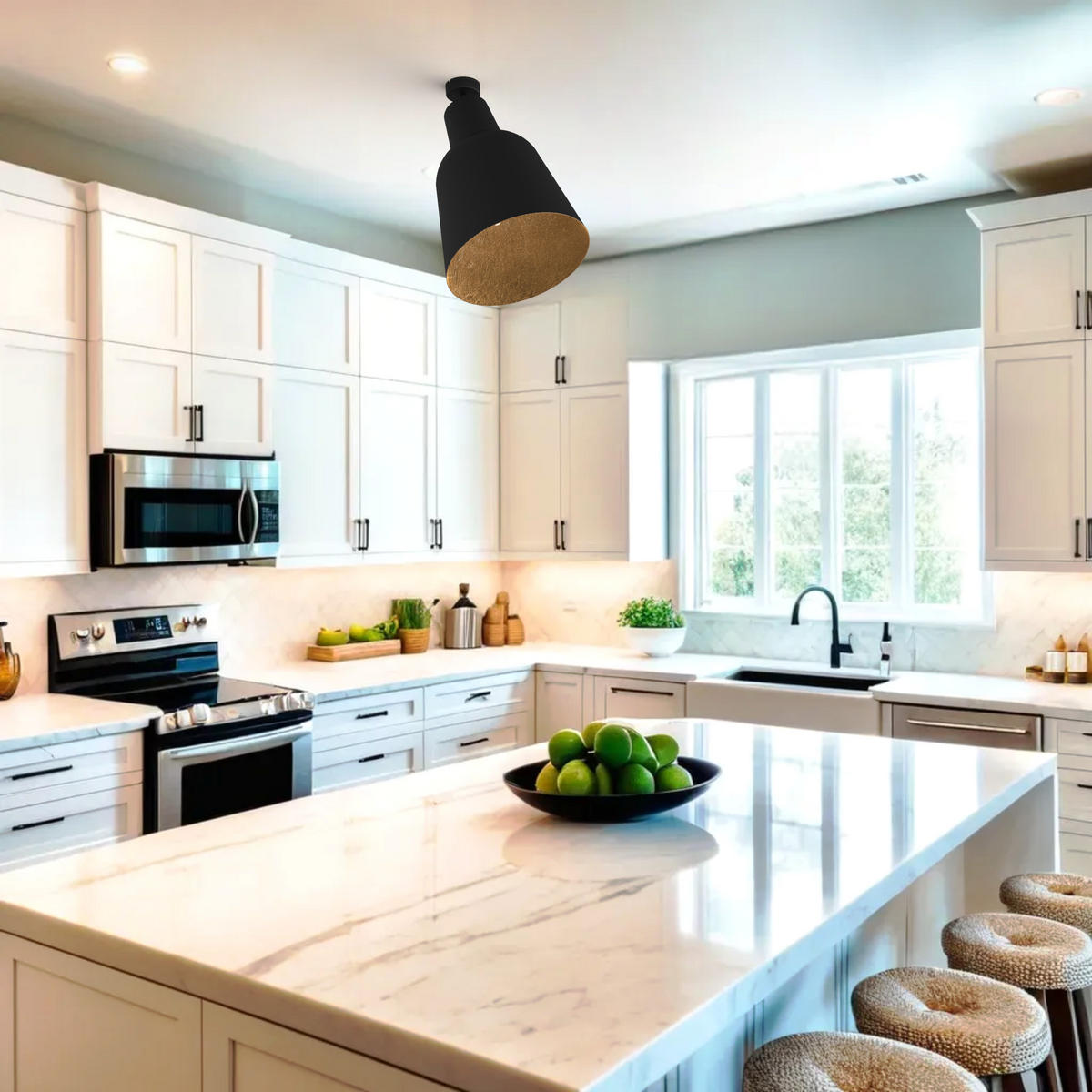 DECKENLEUCHTE - Goldfarben, Metall (16/16/21cm) - Lumicom