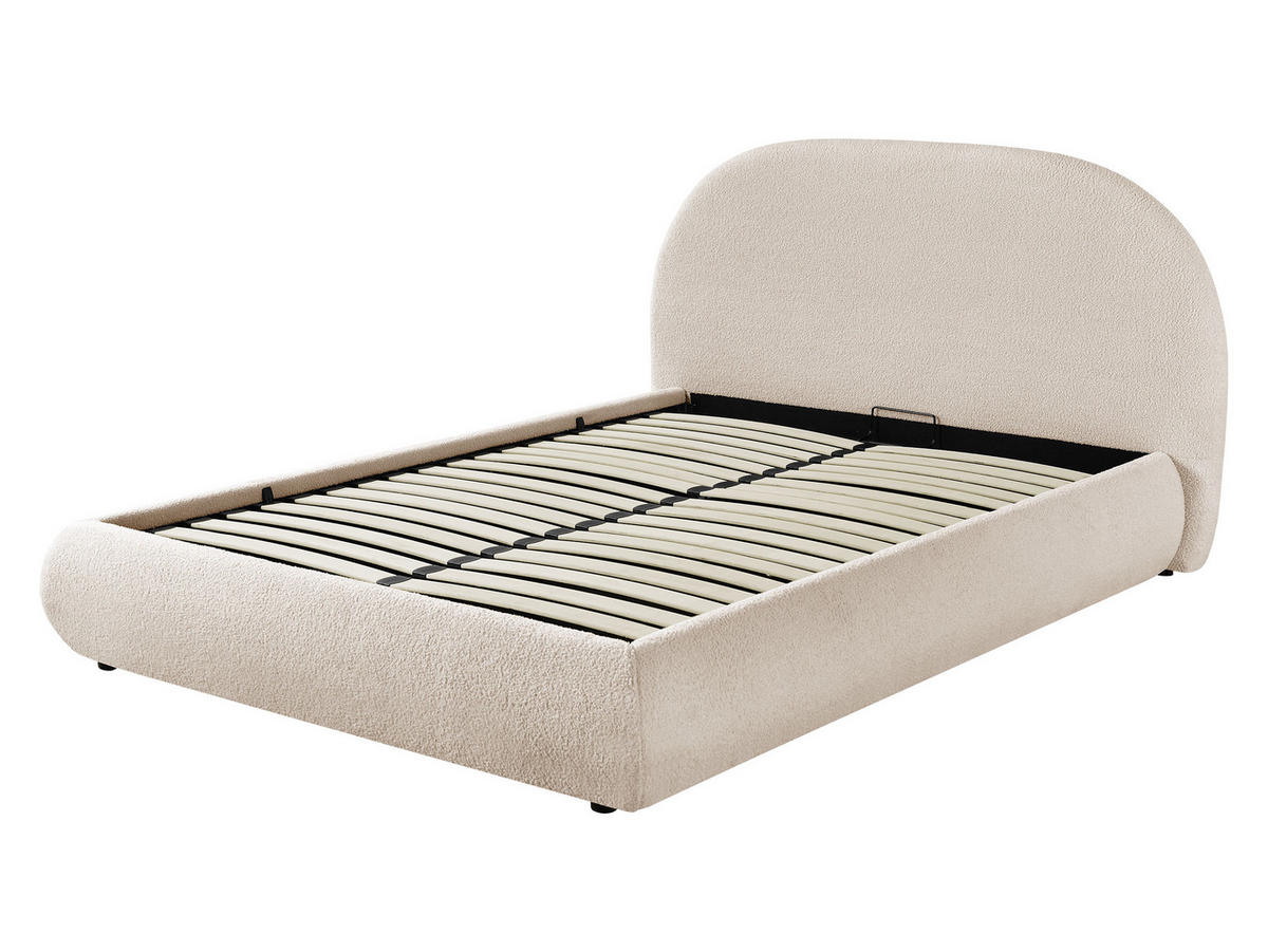 POLSTERBETT Akrenis - Creme/Schwarz, Holzwerkstoff/Textil (140/200cm) - MIRJAN24