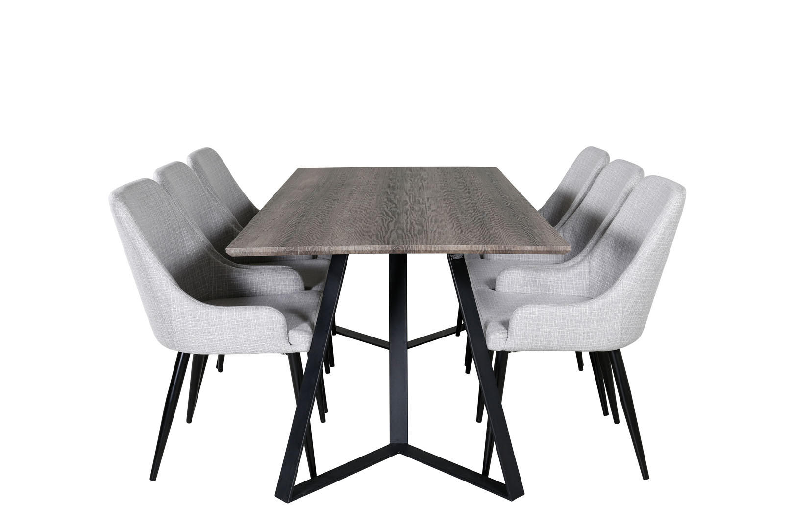 TISCHGRUPPE Hellgrau - Hellgrau, Holzwerkstoff (90/75/180cm) - ebuy24