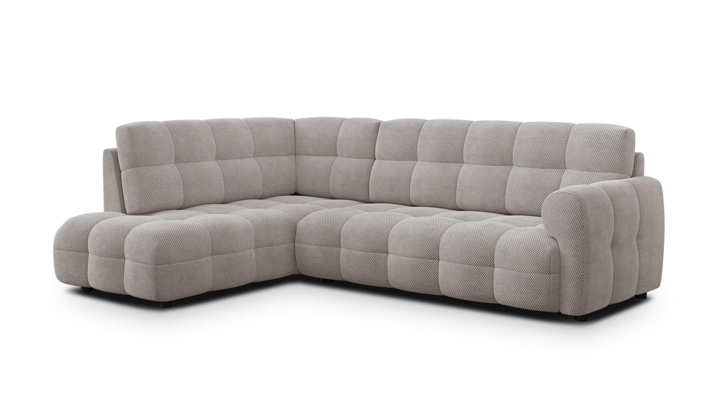 ECKSOFA MELLOW 5-Sitzer, beige - Beige/Schwarz, Holz/Textil (283/191cm) - Courtois Laville