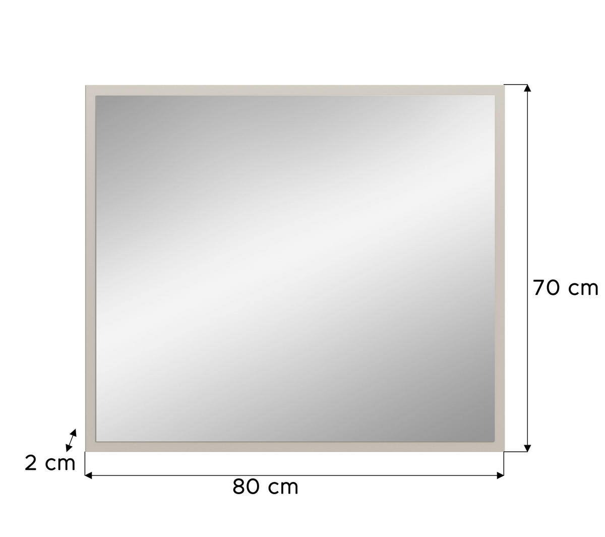 SPIEGEL SLIDE (B/H/T: ca. 80/70/2 cm) in Kaschmir/Spiegelfläche - Kaschmir, Glas (80/70/2cm)