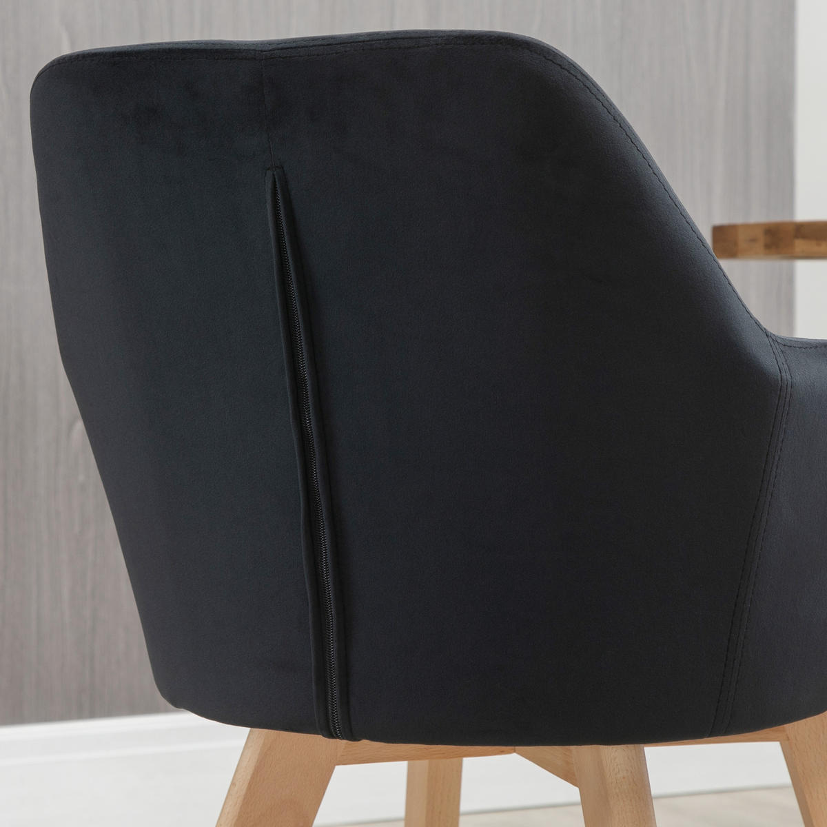 ESSZIMMERSTÜHLE Schwarz 54/57/80 cm - Schwarz, Textil (54/80/57cm)