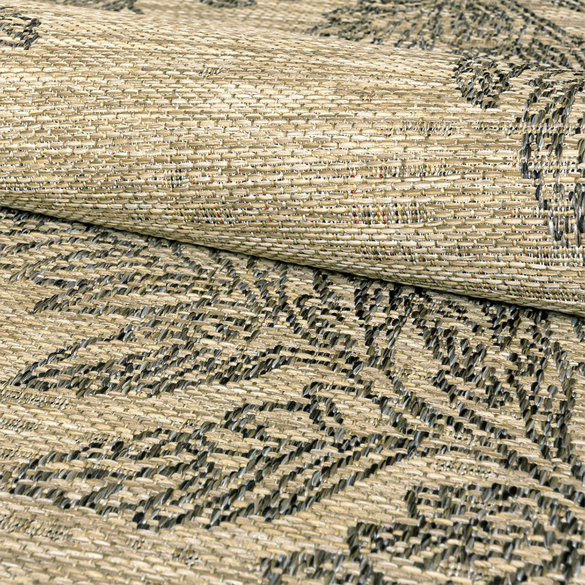 TEPPICH Outdoor Pinto Suelo Mazovia 200x300cm Beige Braun Florales Muster Kurzflor - Braun, Textil (200/300cm) - Mazovia