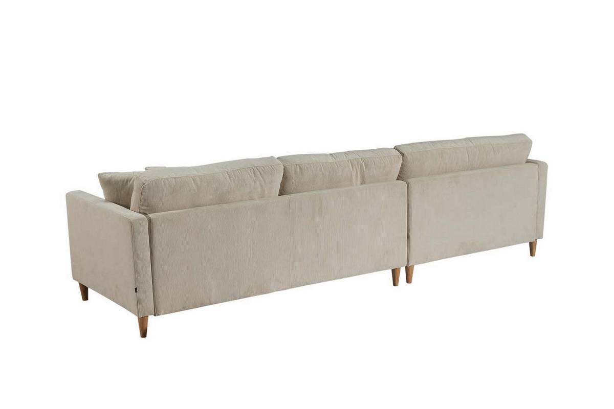 ECKSOFA Samt sandfarben - Sandfarben, Textil (290/177cm) - ebuy24
