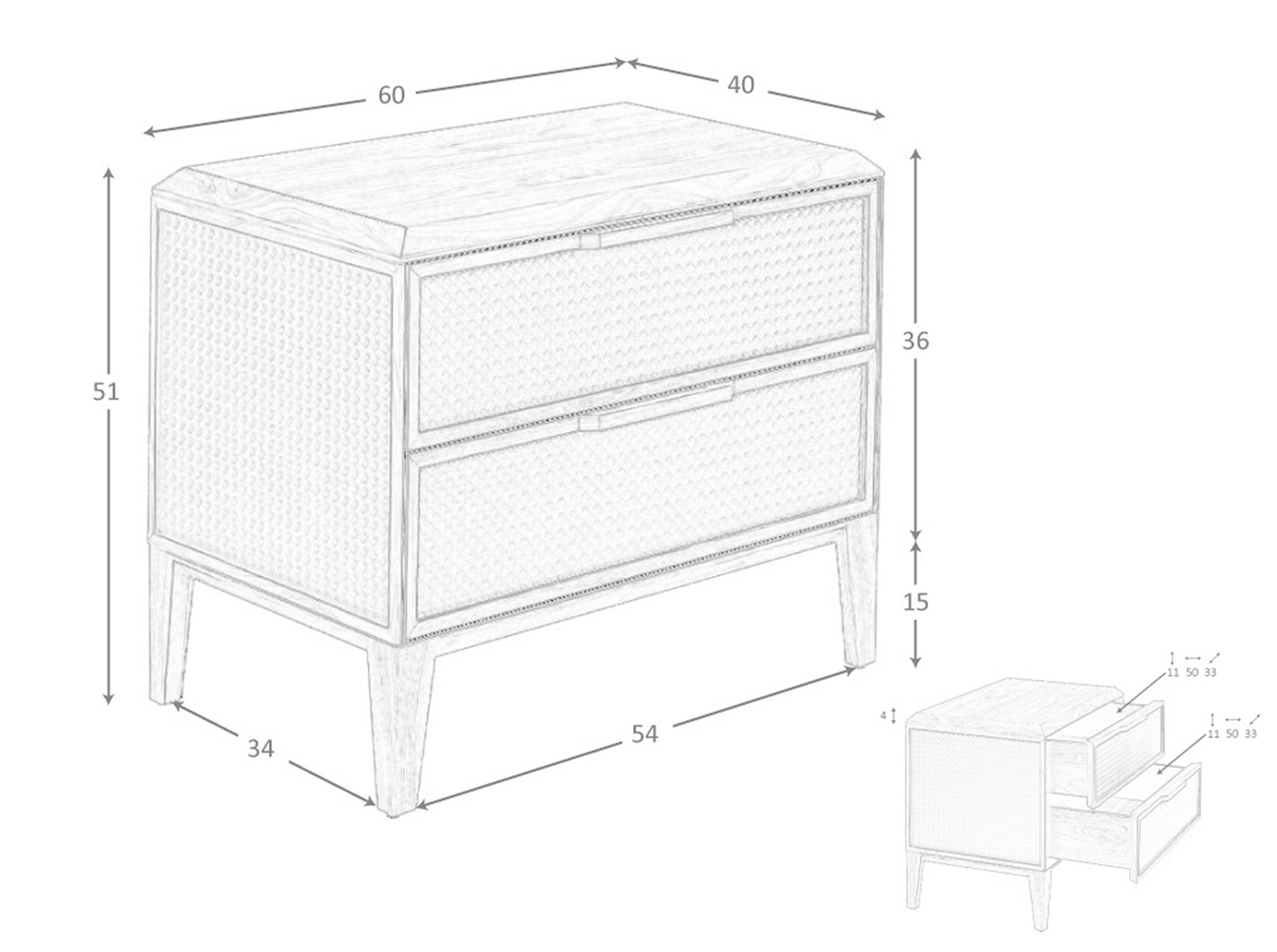 NACHTSCHRANK Dunkelgrün Walnuss 60/40/51 cm - Dunkelgrün/Walnussfarben, Holz (60/51/40cm) - ANGEL CERDA