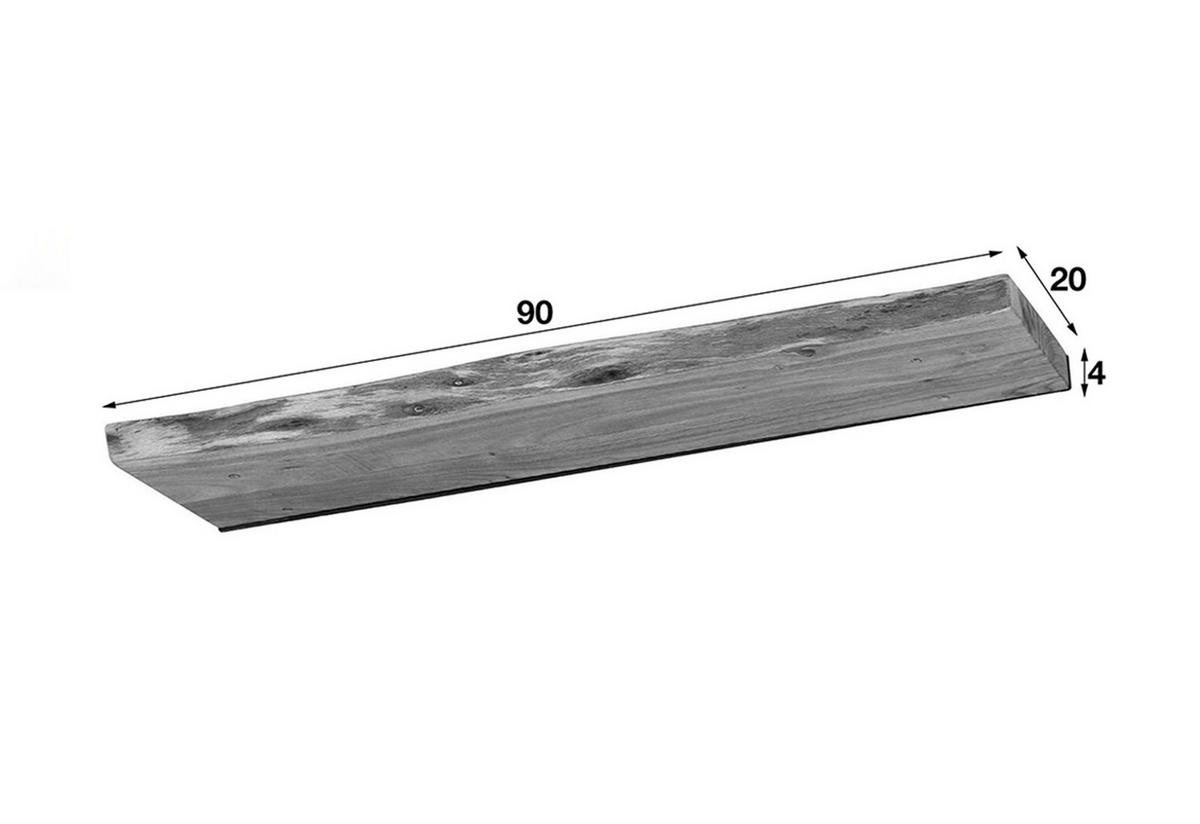 WANDREGAL ERGEA  Holz Akazie - Naturfarben, Holz (90/4/20cm) - KAWOLA