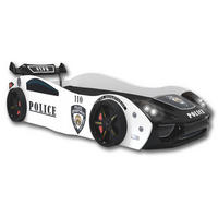 AUTOBETT Police Spielbett für Kinder 90x200 inkl. Lattenrost - Schwarz, Holzwerkstoff (90/200cm) - Aileenstore
