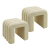 POUF 2er Set Beige 38/40/40 cm - Beige, Textil (40/40/38cm) - Mobili Rebecca