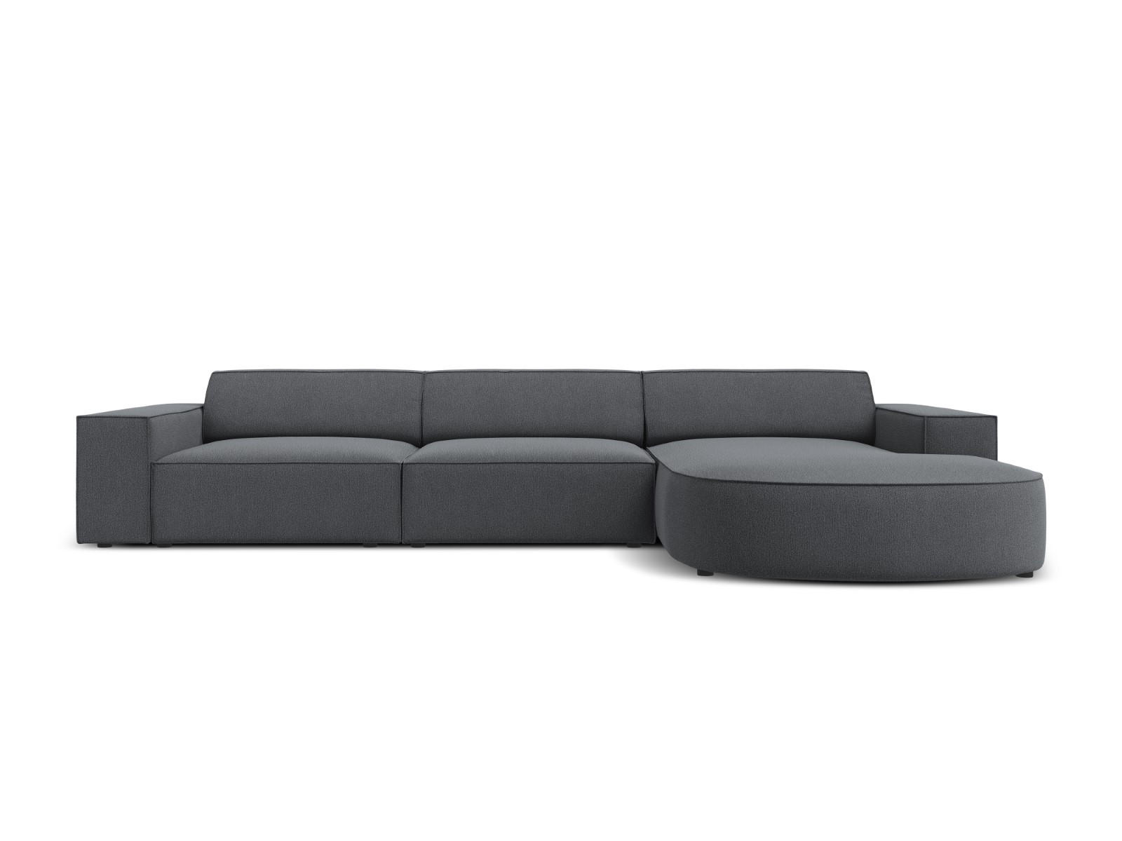 ECKSOFA rechts Jodie aus strukturiertem Stoff dunkelgrau 4 Sitzplätze - Dunkelgrau, Textil (166/284cm) - Micadoni