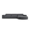ECKSOFA rechts Jodie aus strukturiertem Stoff dunkelgrau 4 Sitzplätze - Dunkelgrau, Textil (166/284cm) - Micadoni