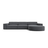 ECKSOFA rechts Jodie aus strukturiertem Stoff dunkelgrau 4 Sitzplätze - Dunkelgrau, Textil (166/284cm) - Micadoni