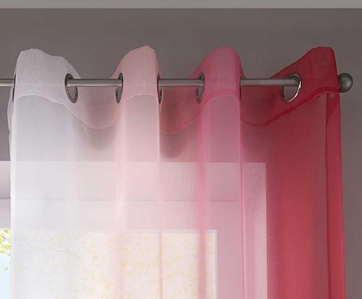 VORHANG 2ER SET »Modena« HxB 145x140 cm Rosa - Rosa, Textil (140/145cm) - Gardinenbox