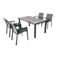 GARTEN-SITZGRUPPE Fabio 5-teilig Gartenmöbel-Set - Grau, Kunststoff - DELUKE