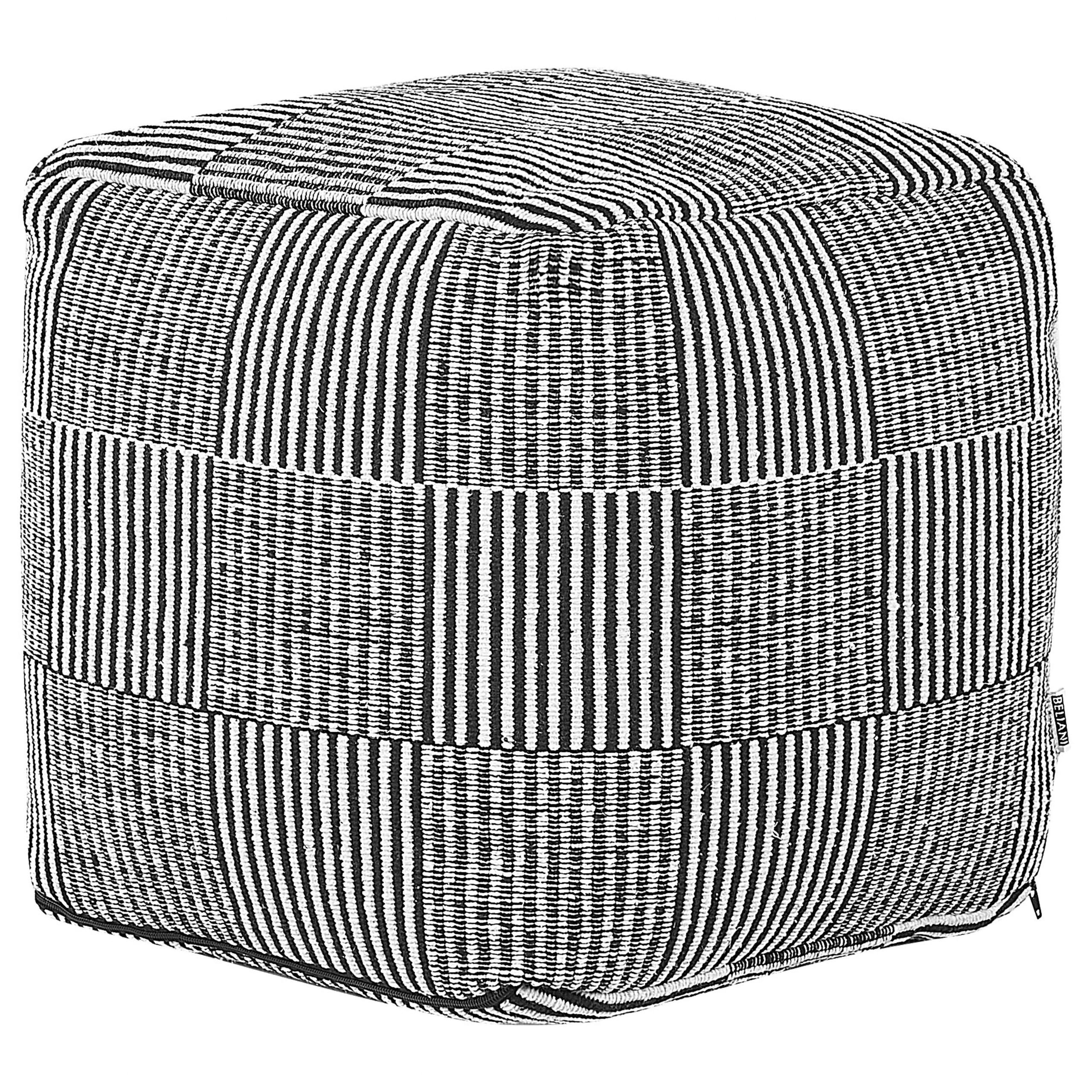 POUF Pandran 40/40/40 cm - Schwarz, Naturmaterialen/Textil (40/40/40cm) - Beliani