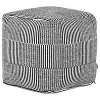 POUF Pandran 40/40/40 cm - Schwarz, Naturmaterialen/Textil (40/40/40cm) - Beliani