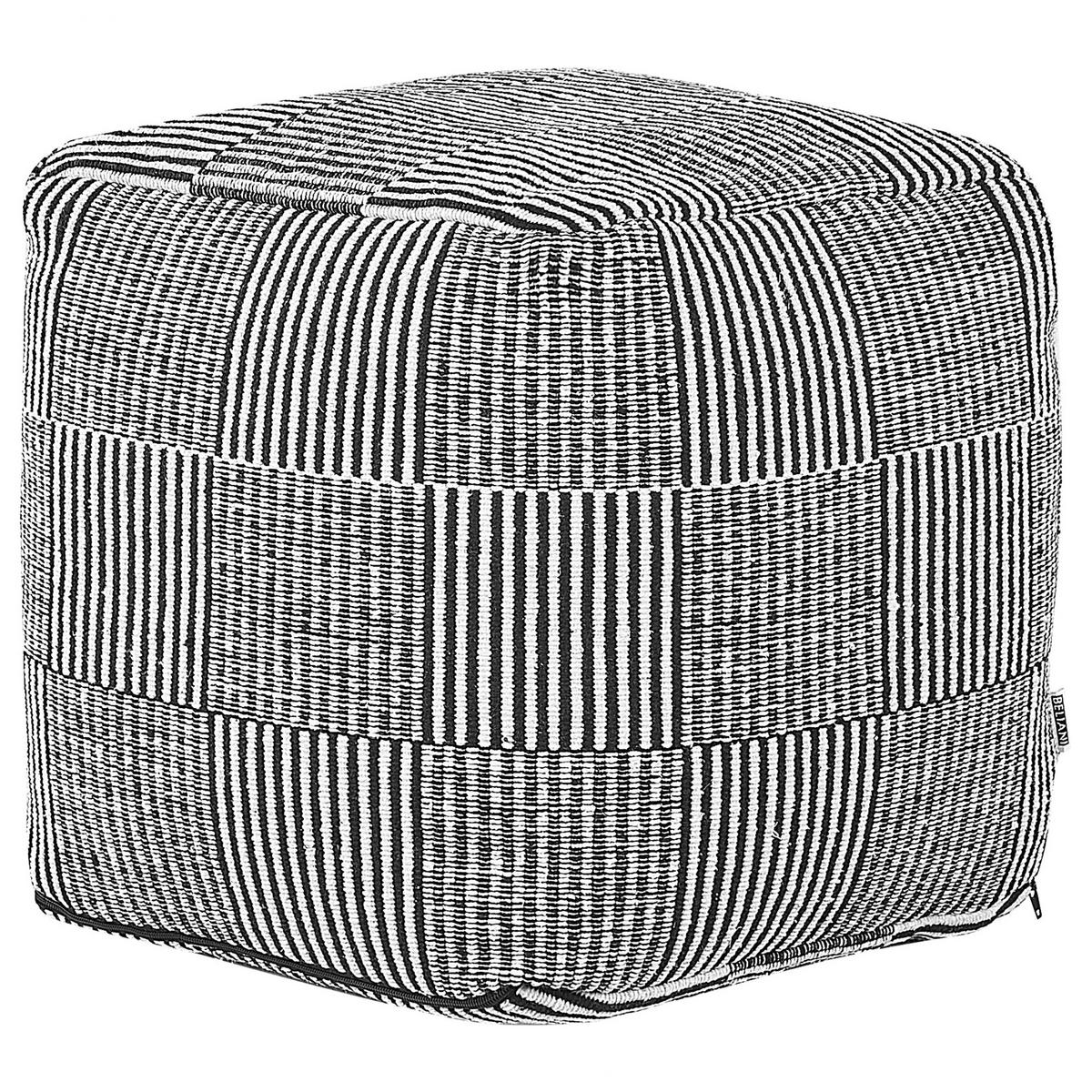 POUF Pandran 40/40/40 cm - Schwarz, Naturmaterialen/Textil (40/40/40cm) - Beliani
