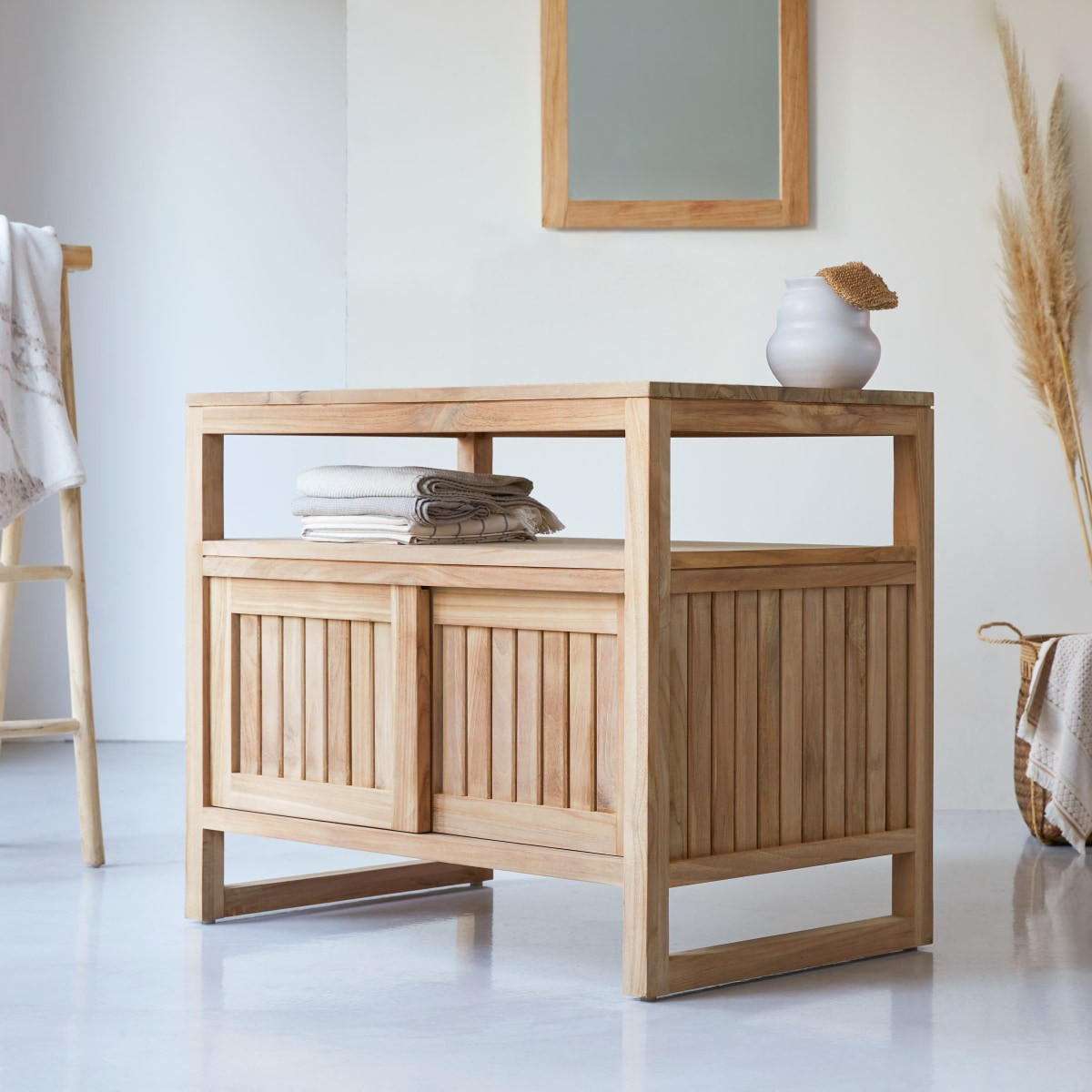 AUFBEWAHRUNGSMÖBEL Colonial Natur aus Teak - Naturfarben, Holz (90/75/57cm) - Tikamoon