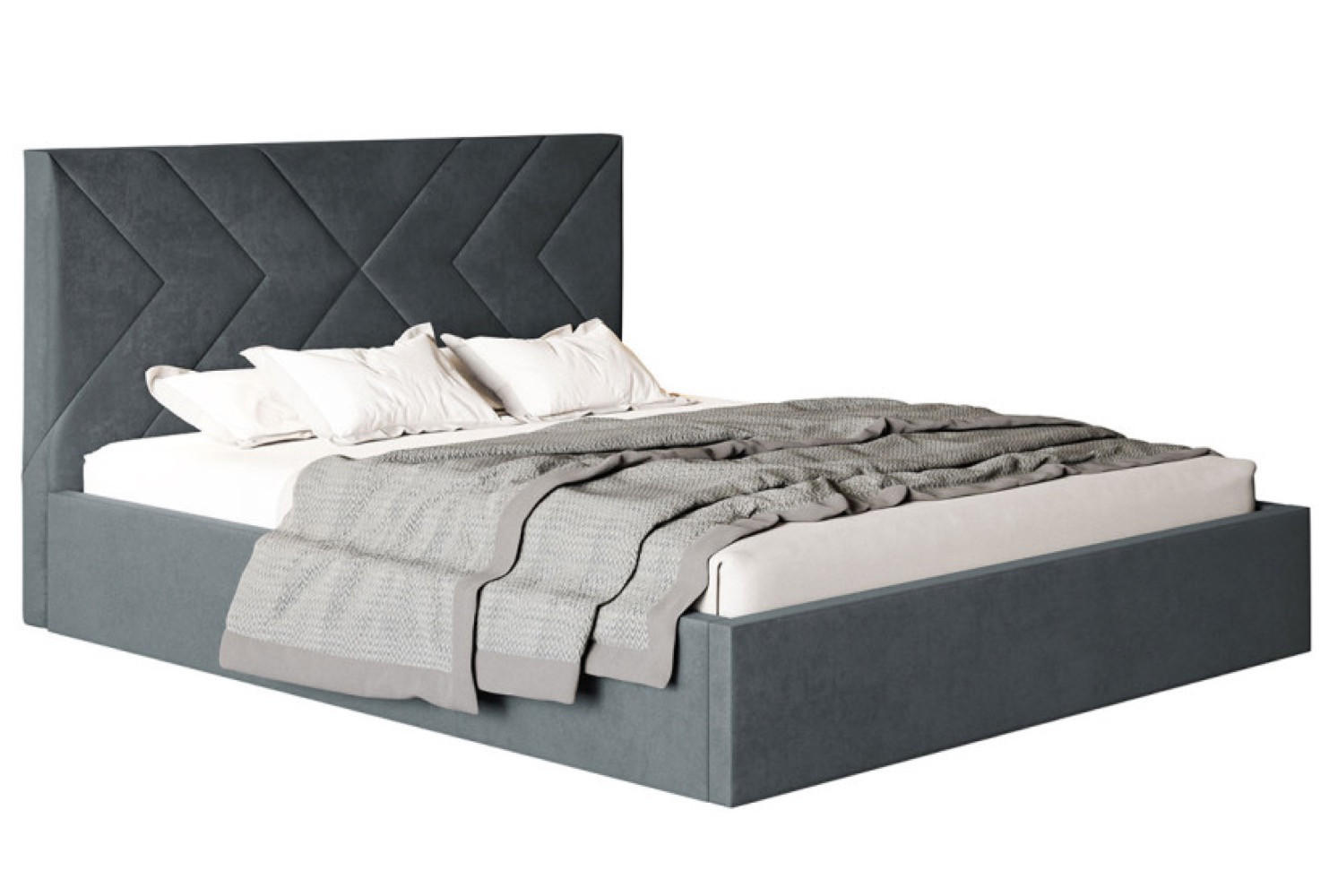 Sepro Meble Bett Schwarz, Graphit, Grau 140x200 cm