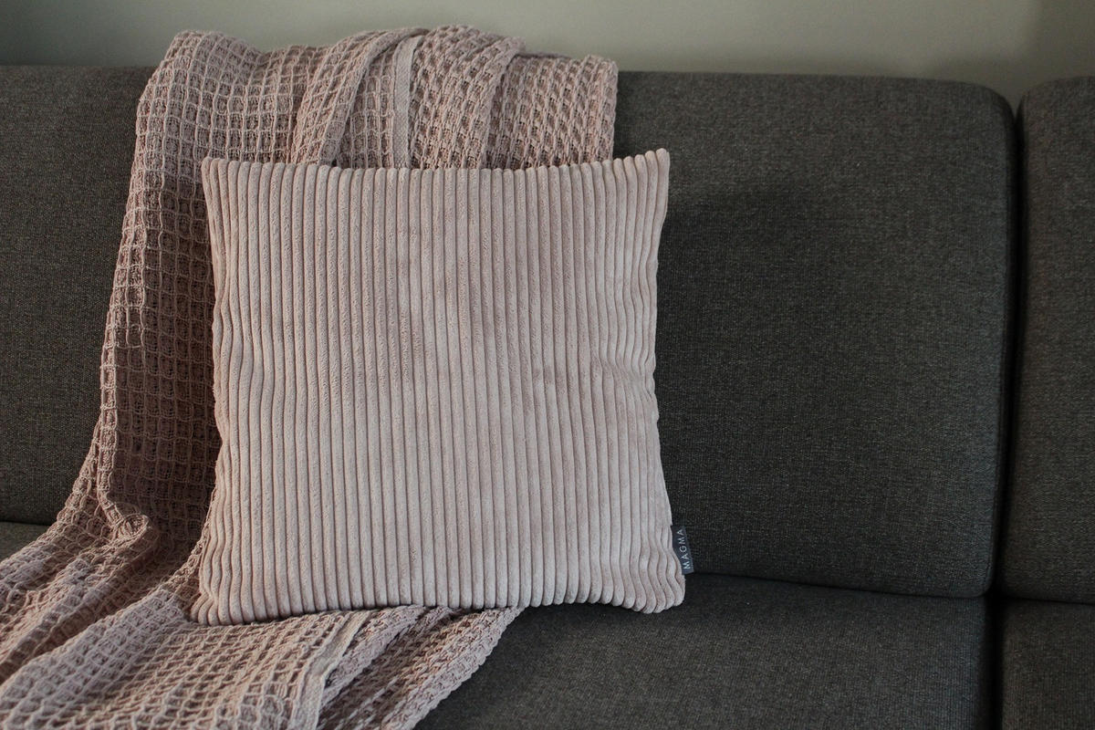KISSENHÜLLE Shara Cord Look - Rosa, Textil (60/60cm) - Magma Heimtexx