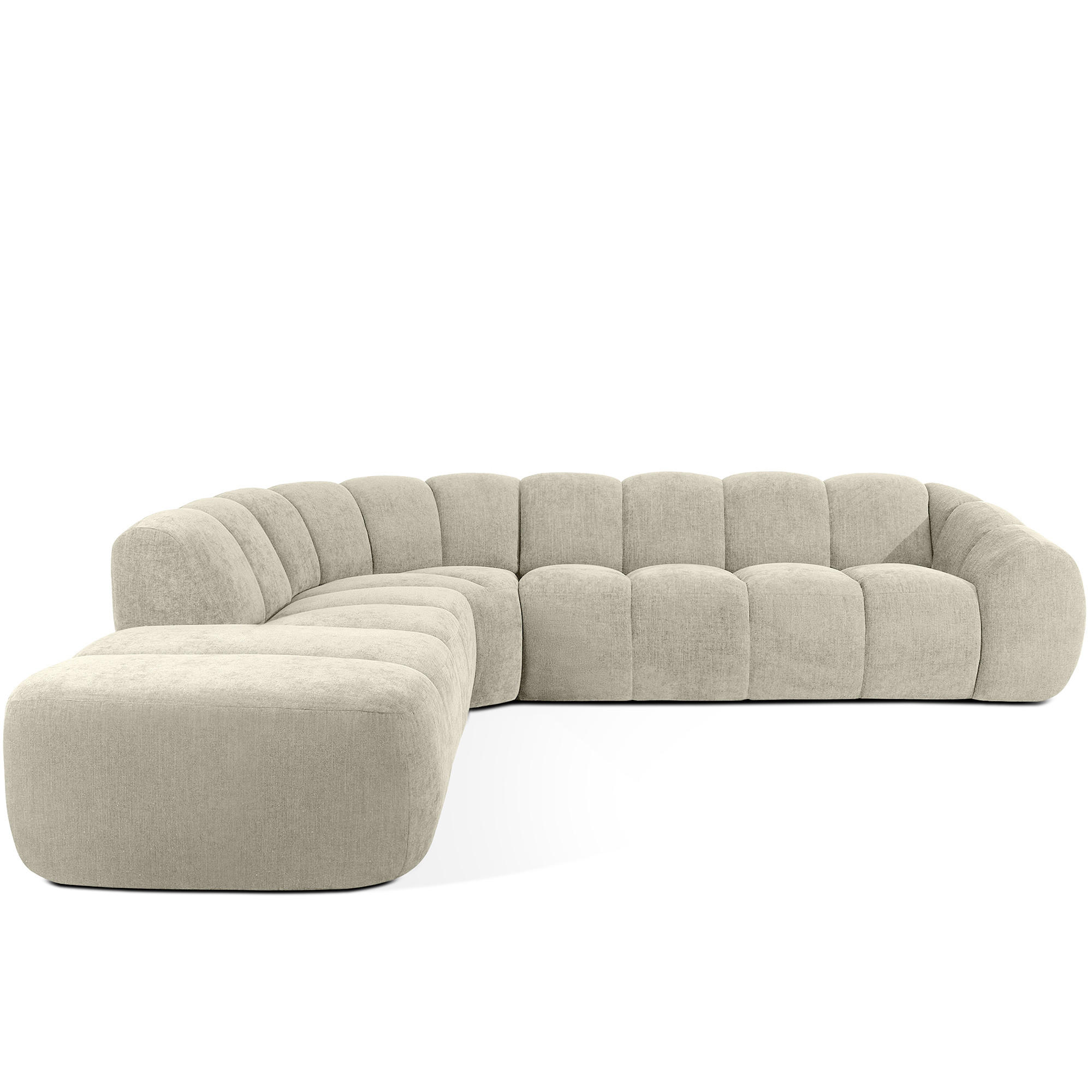 ECKSOFA LINKS FLAVA, Ecru - Ecru, Holz/Holzwerkstoff (310/274cm) - KONSIMO®