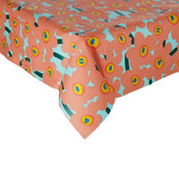 TISCHDECKE Waterproof 130x160 cm - Orange/Grün, Textil (200/140cm) - Butlers