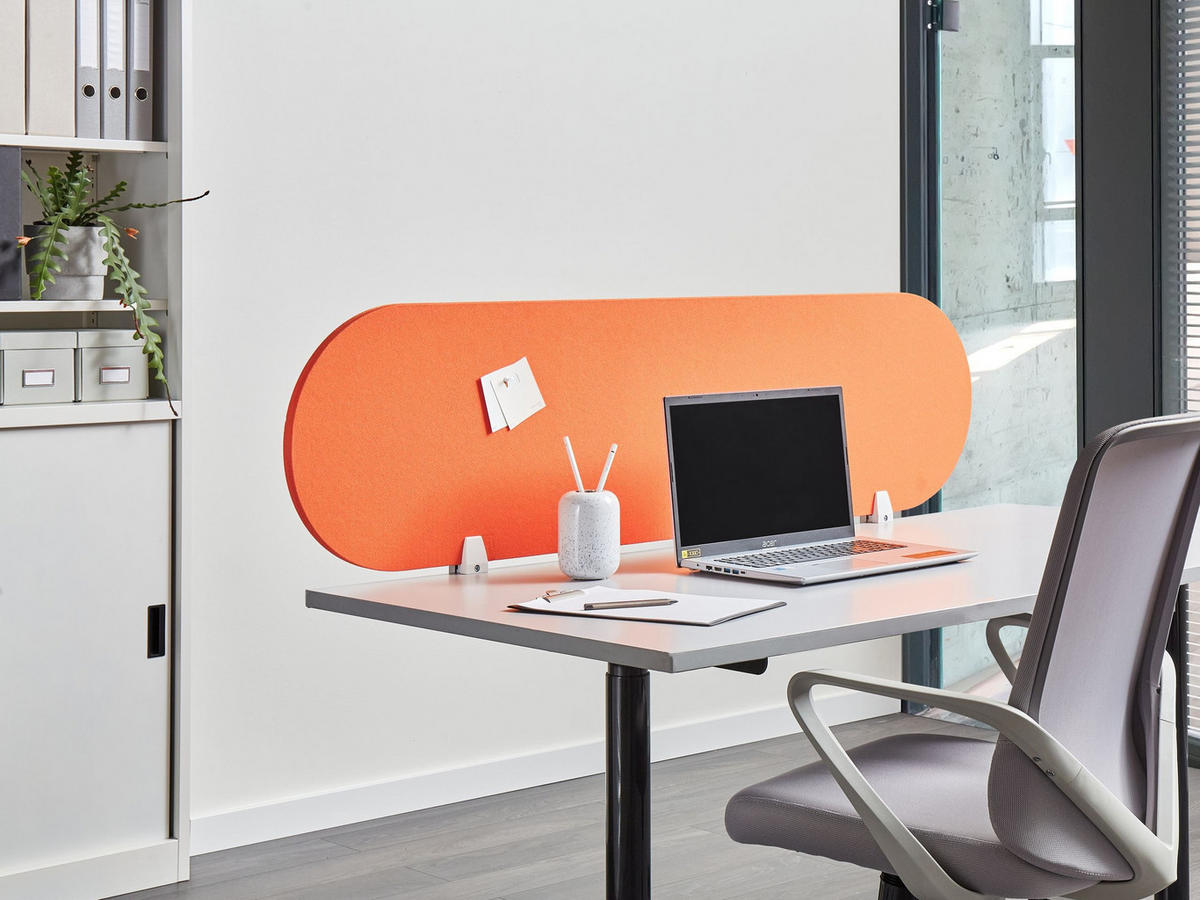 DĚLICÍ STĚNA NA STŮL 160/40 cm Oranžová Sparky - pomerančová, textil (160/40/1cm) - Beliani