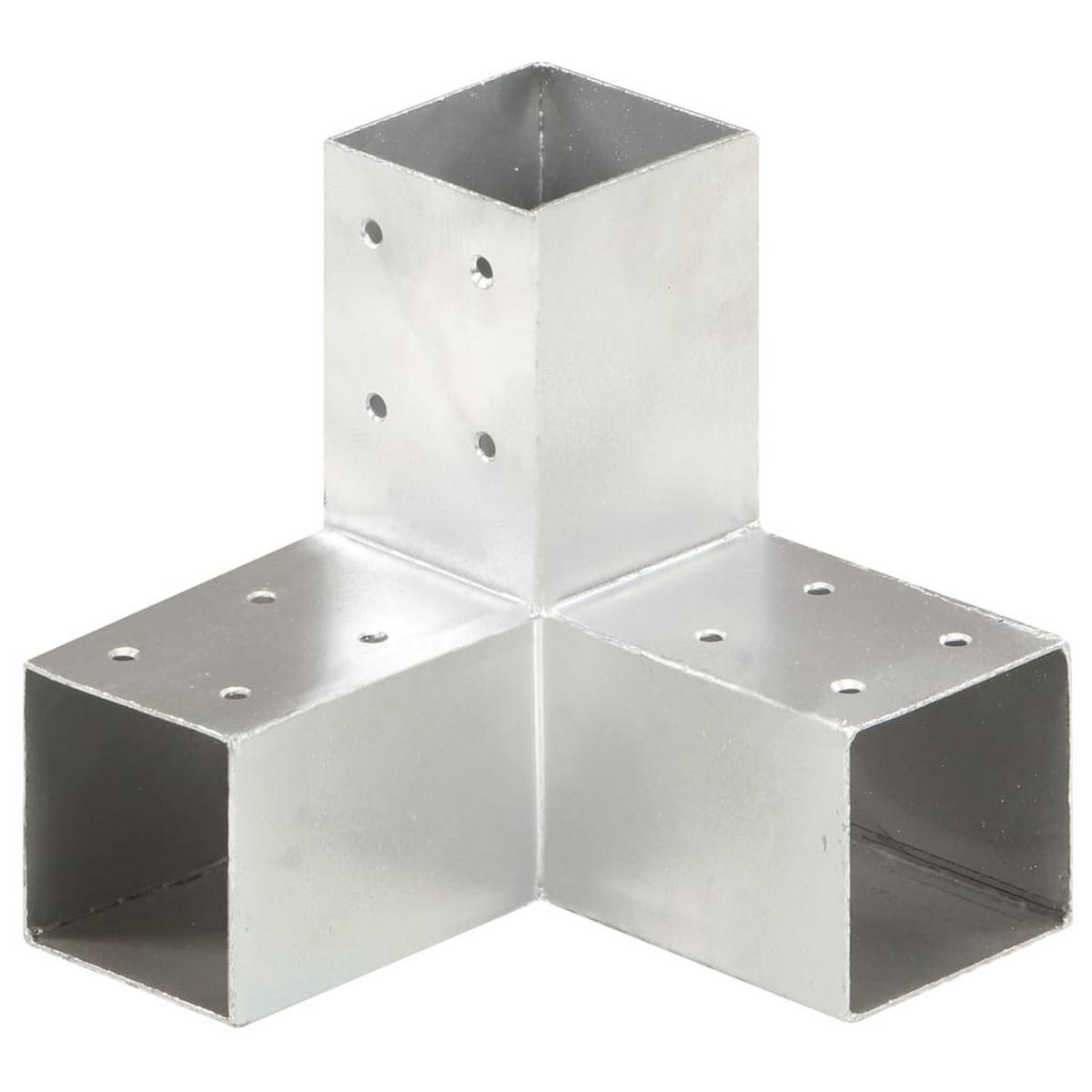 PFOSTENVERBINDER, Y-Form, für 71/71 mm, aus Verzinktes Metall, 4er-Set - Weiß, Metall (17/17.5cm) - vidaXL
