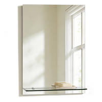 BADEZIMMERSPIEGEL 70/50 cm rechteckig mit Glasablage rahmenlos - Transparent, Glas (50/70/1cm) - S'AFIELINA
