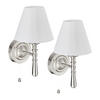 2XWANDLAMPE - Weiß, Textil/Metall (16/28/19cm) - Relaxdays