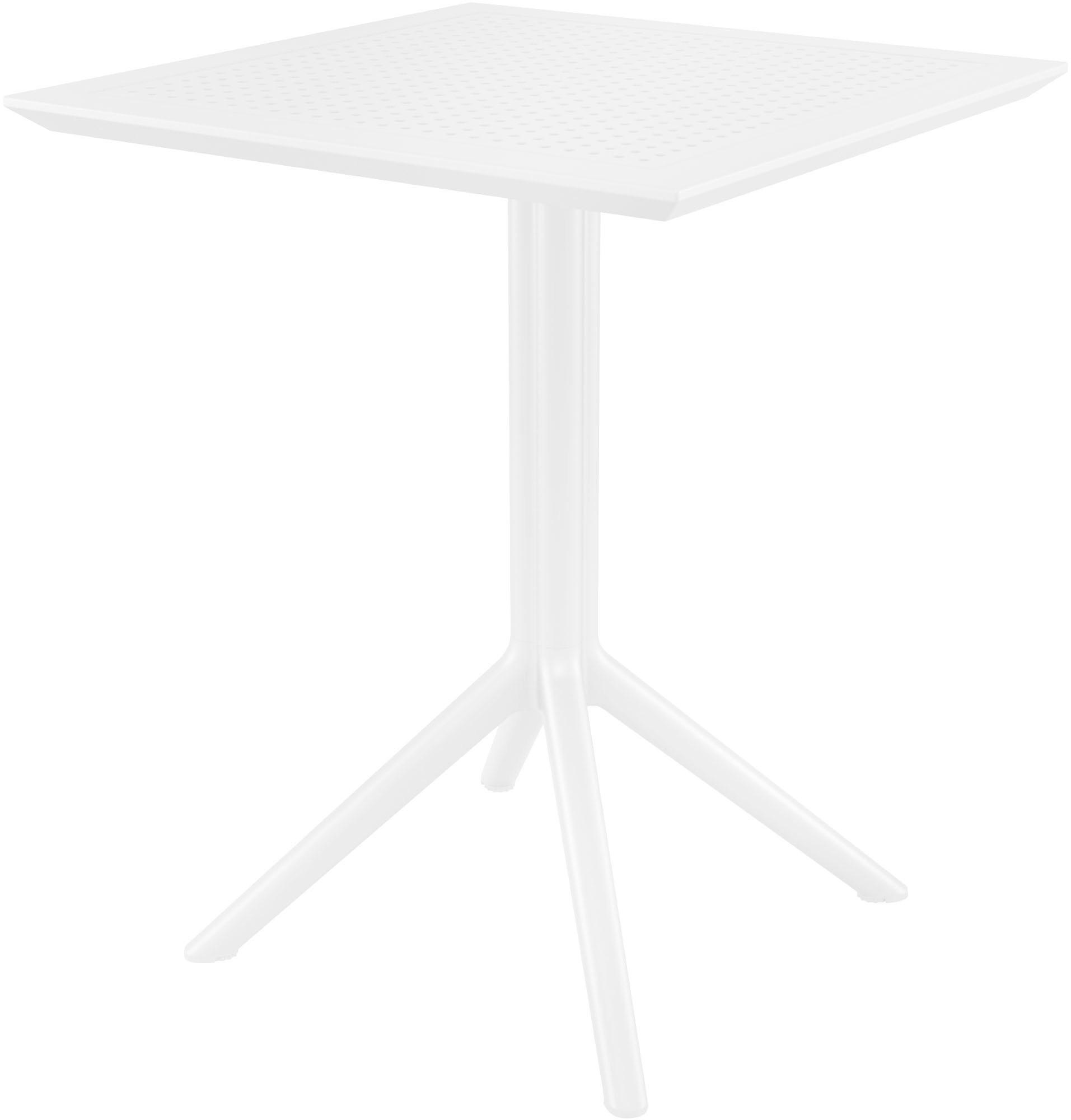 GARTENTISCH eckig 60/60/74 cm Kunststoff weiß - Weiß, Kunststoff (60/60/74cm) - CLP