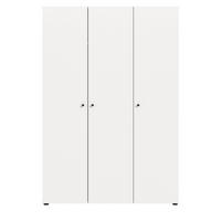 KLEIDERSCHRANK weiß 3-türig 120 cm, Drehtürenschrank mit zusätzlichen Einlegeböden - Schwarz/Weiß, Holzwerkstoff/Kunststoff (120/176/51cm) - Inn.Furn