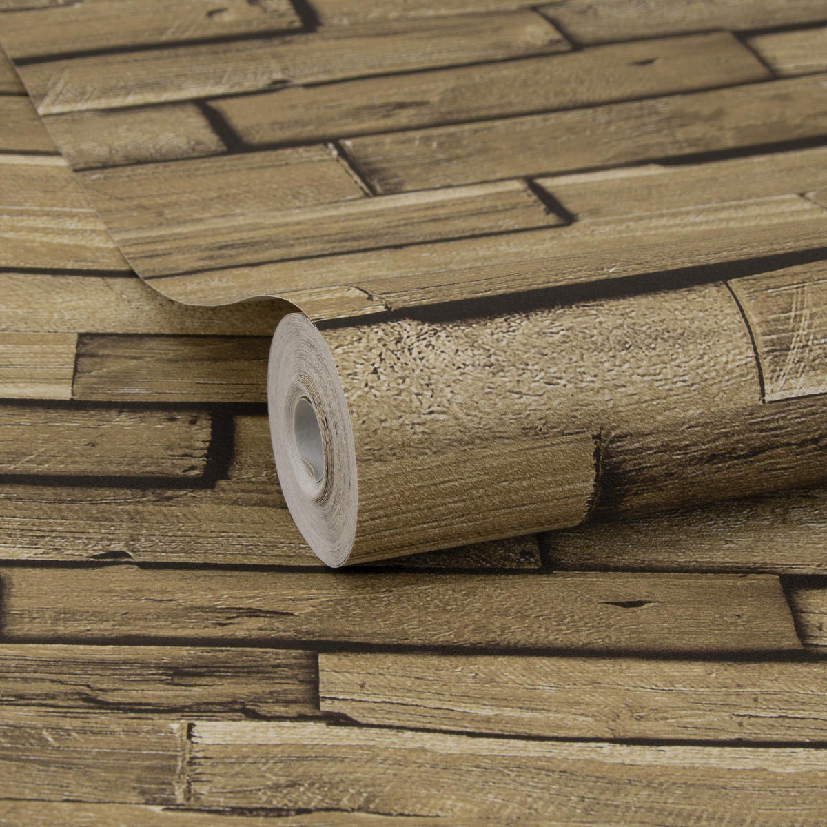 VLIESTAPETE - 3D Holzwand - Braun, Papier/Kunststoff (52/1000cm) - Easy Decor