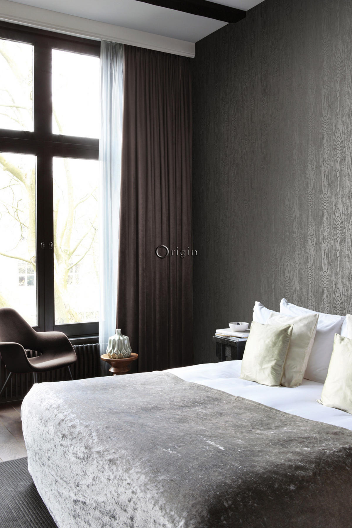 TAPETE Holz-Optik 53 cm x 10.05 m - Grau, Papier (53/1000cm) - Origin Wallcoverings